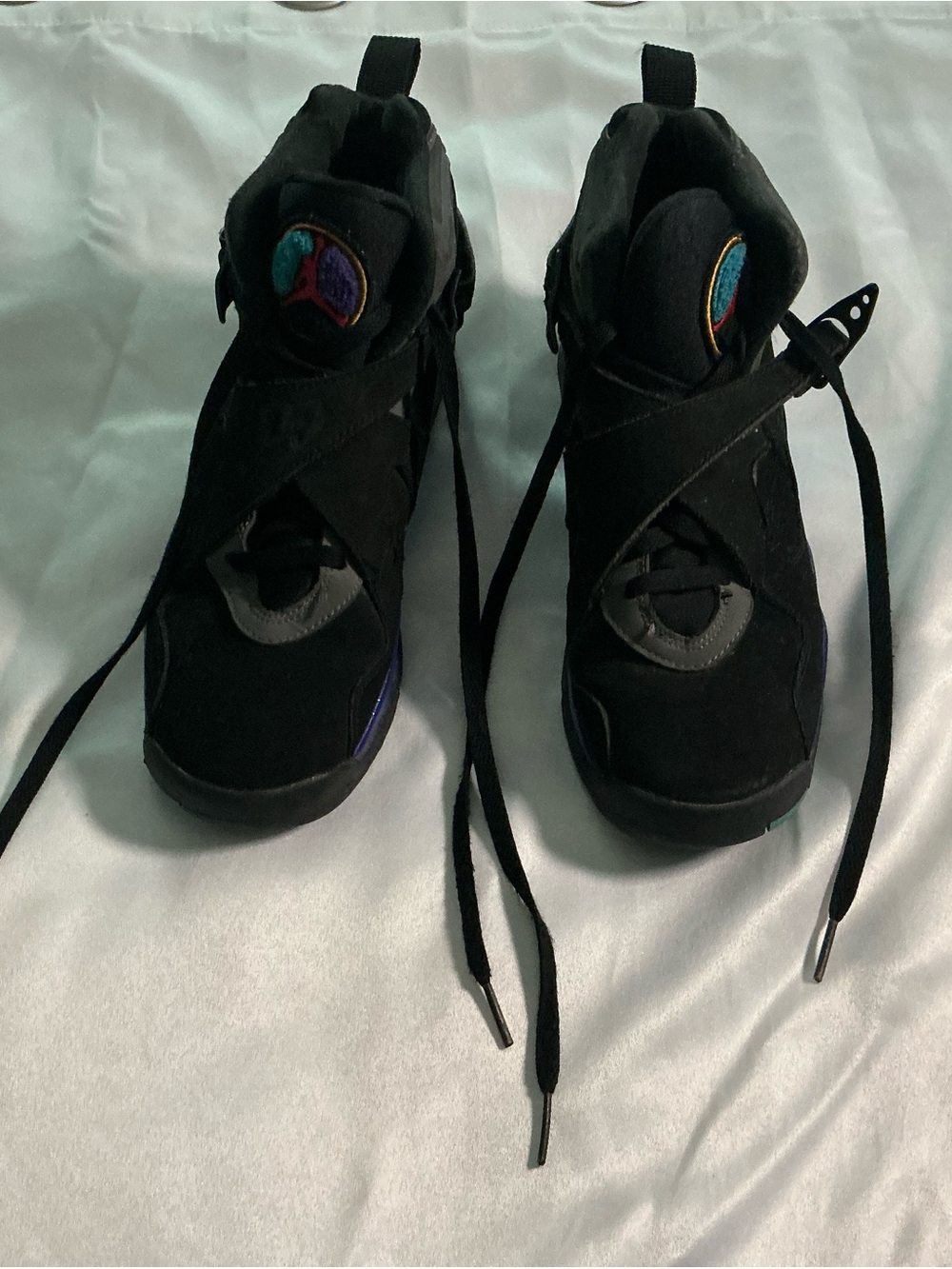 Nike Black High-Top Sneakers with Teal & Purple Accents